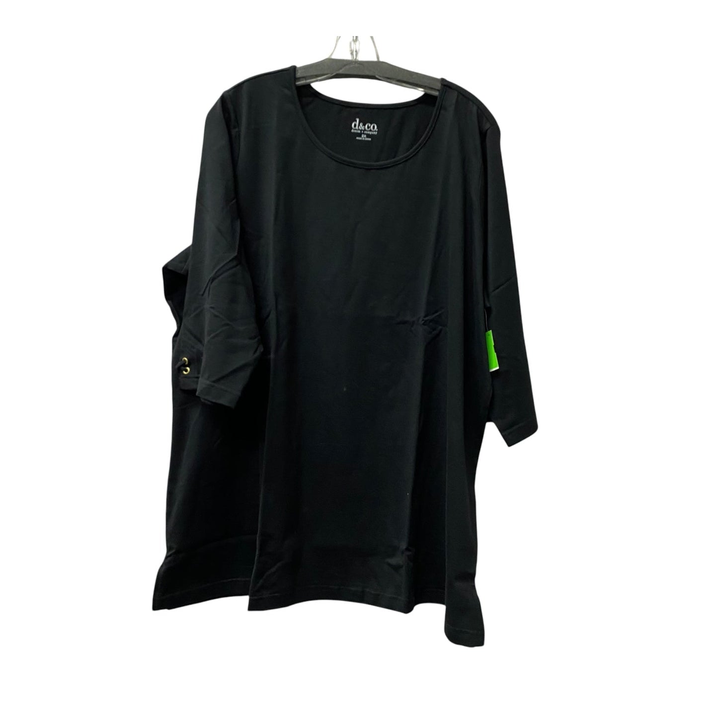 Top Ls By Denim And Company In Black, Size:2X