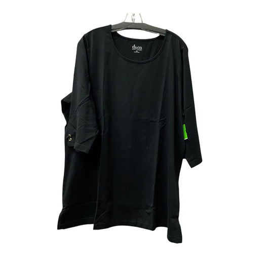 Top Ls By Denim And Company In Black, Size:2X