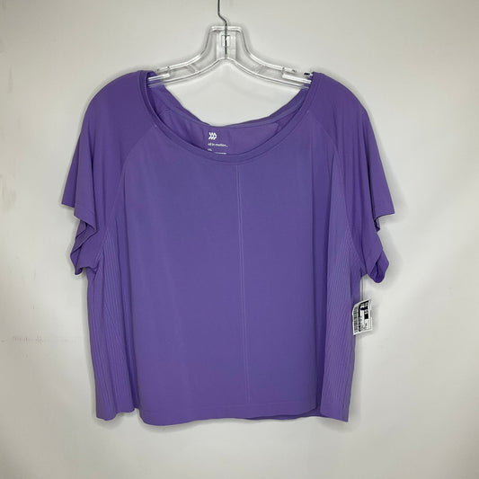 Purple Athletic Top Short Sleeve All In Motion, Size Xxl