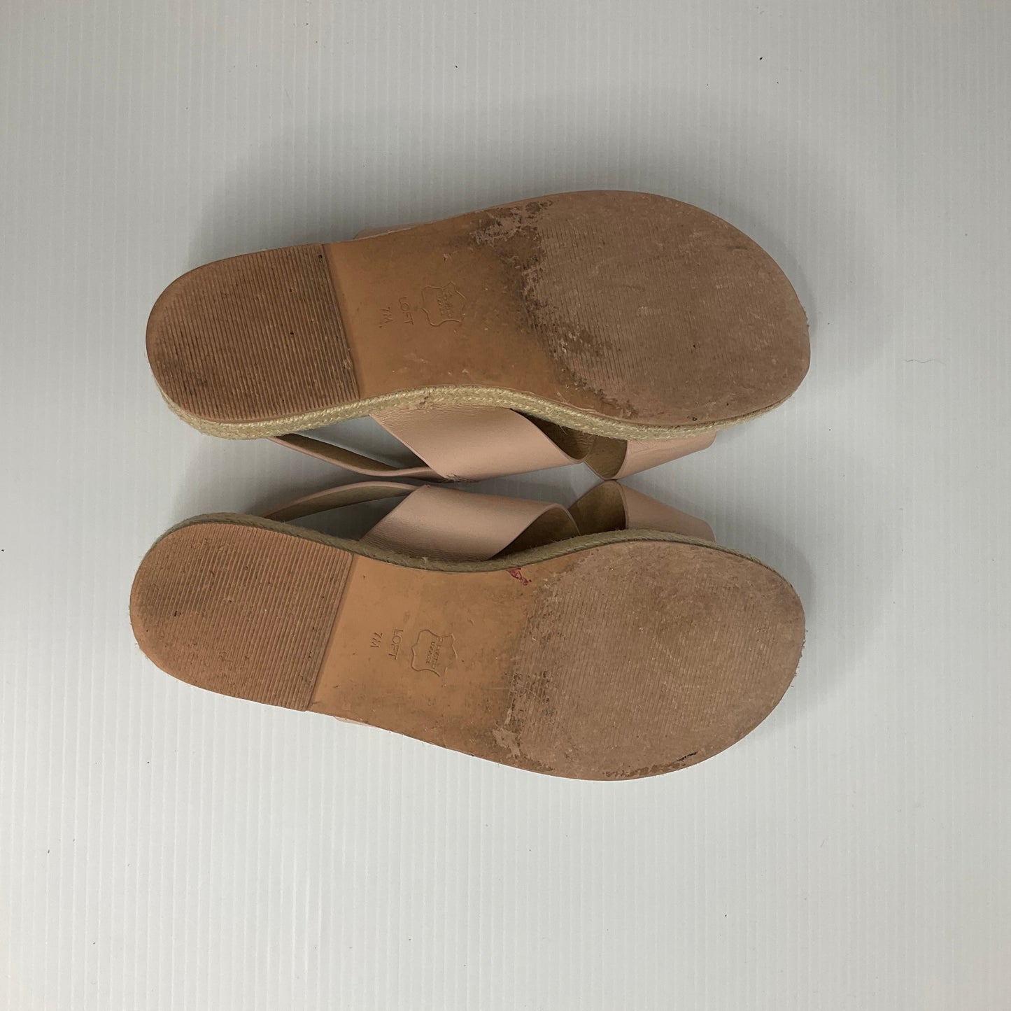 Pink Sandals Flats Loft, Size 7