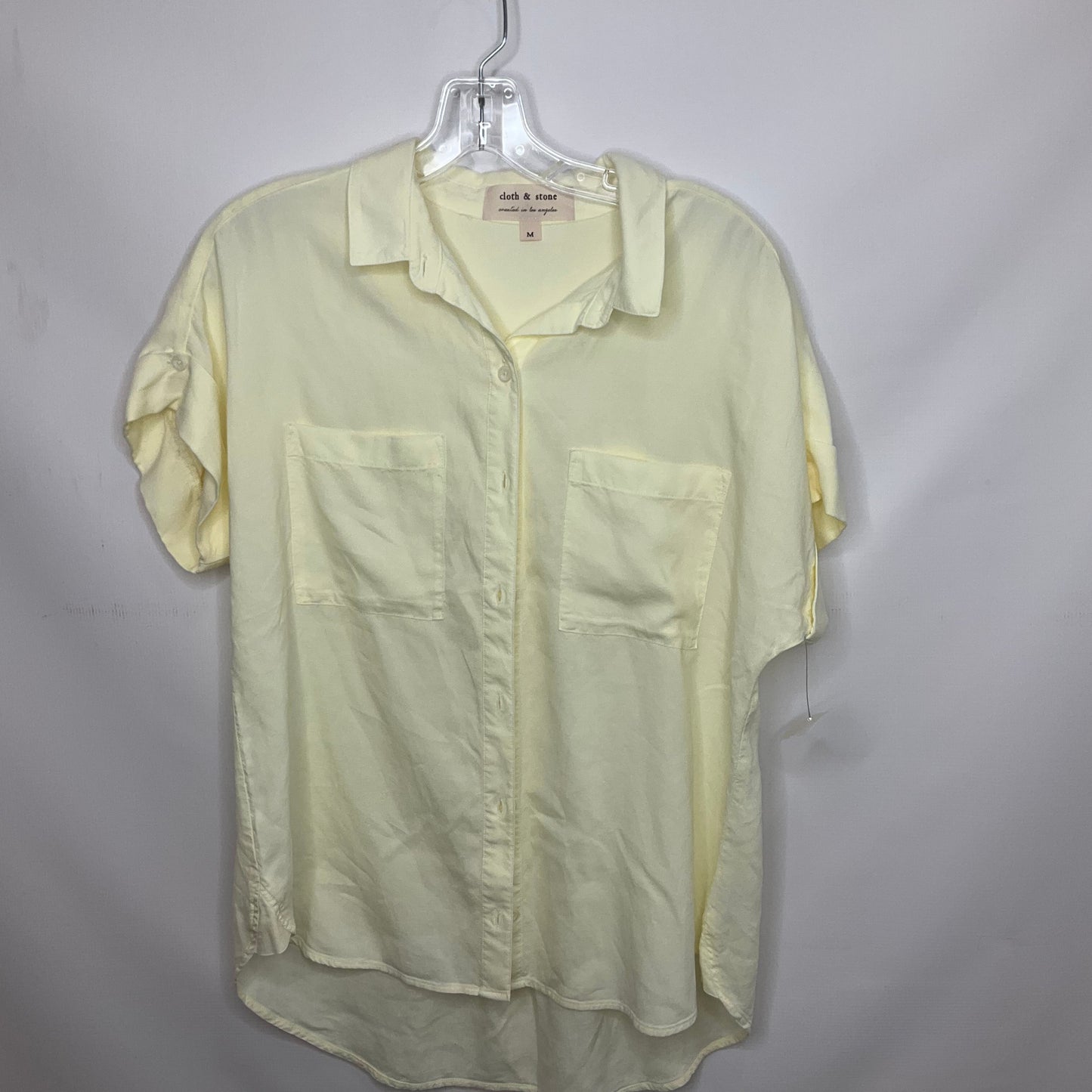 Yellow Top Short Sleeve Cloth & Stone, Size M