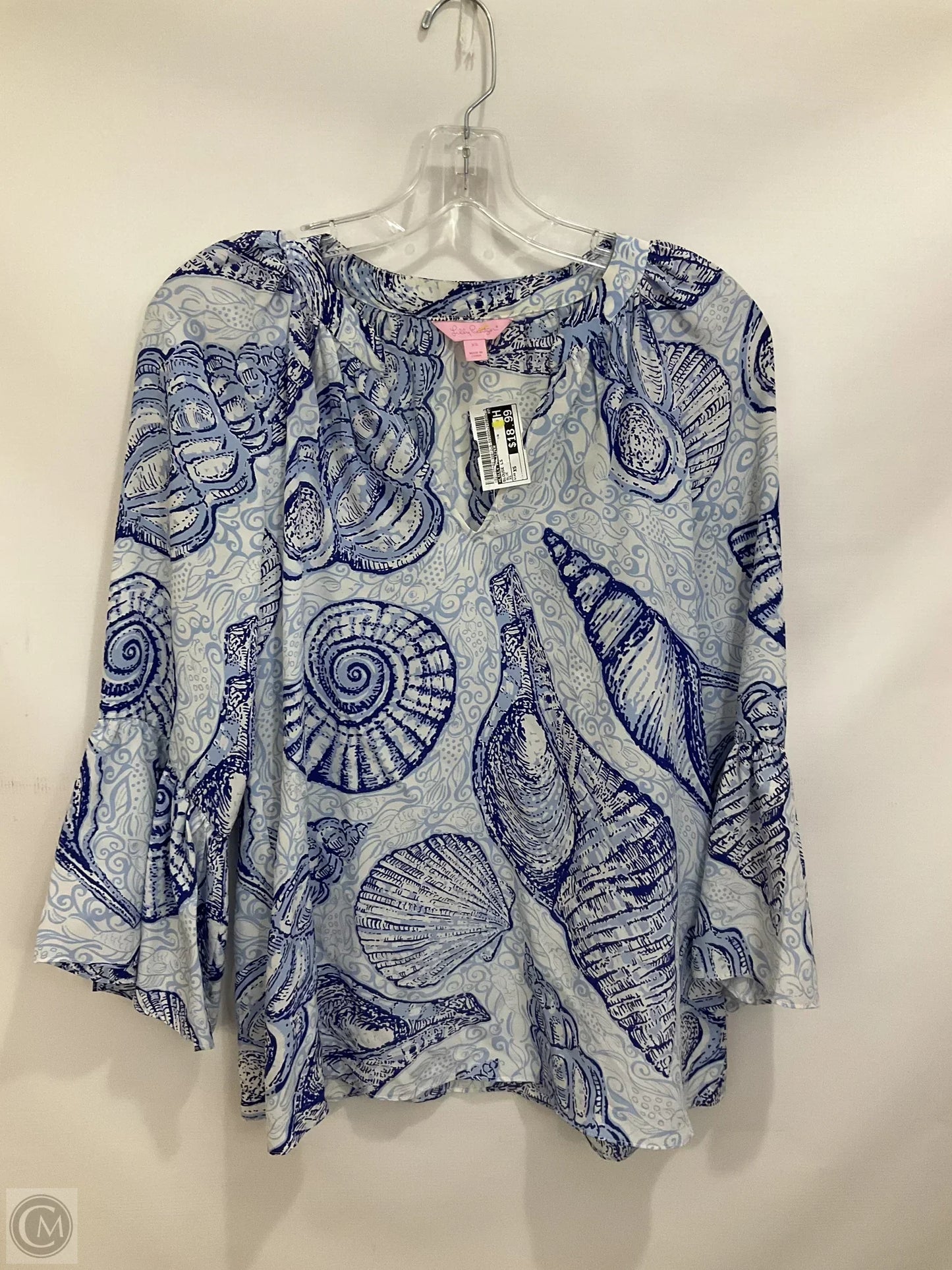 Blouse Long Sleeve By Lilly Pulitzer In Blue, Size: Xs