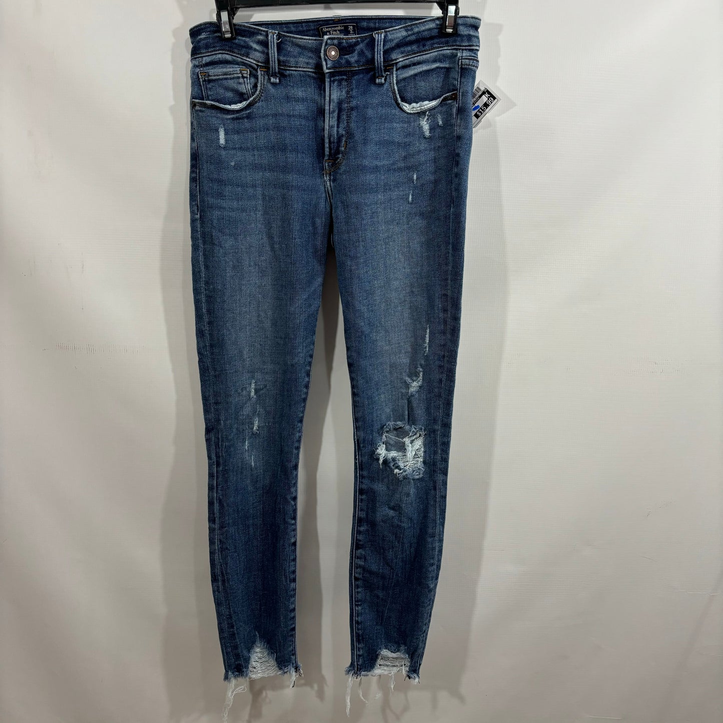 Jeans Skinny By Abercrombie And Fitch In Blue Denim, Size: 2