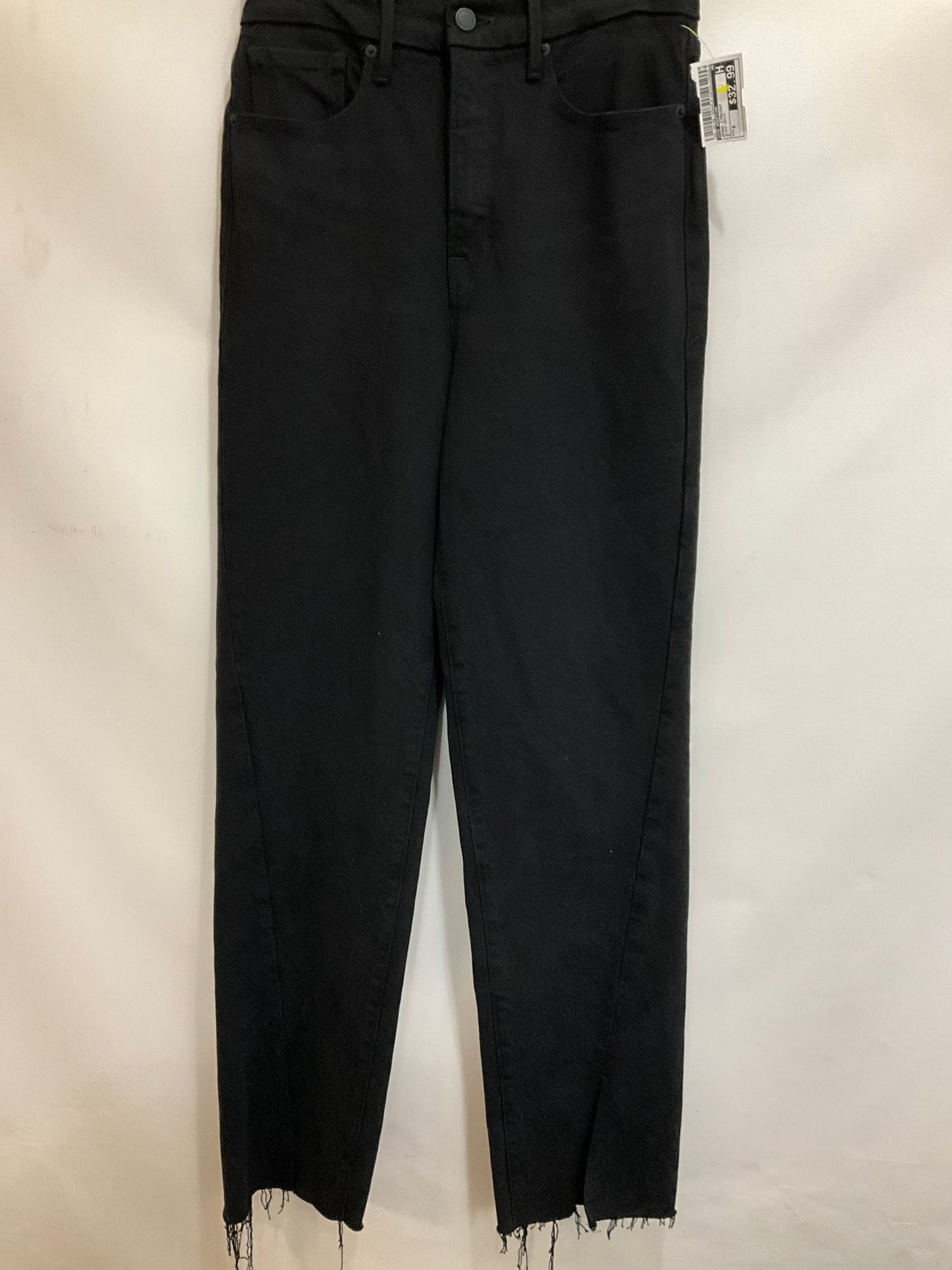 Jeans Straight By Good American In Black Denim, Size: 6