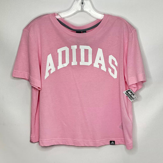 Pink Athletic Top Short Sleeve Adidas, Size S