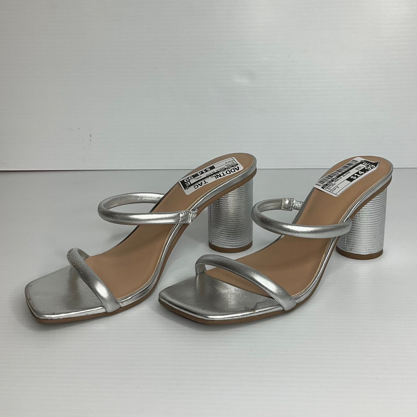 Silver Shoes Heels Block A New Day, Size 7