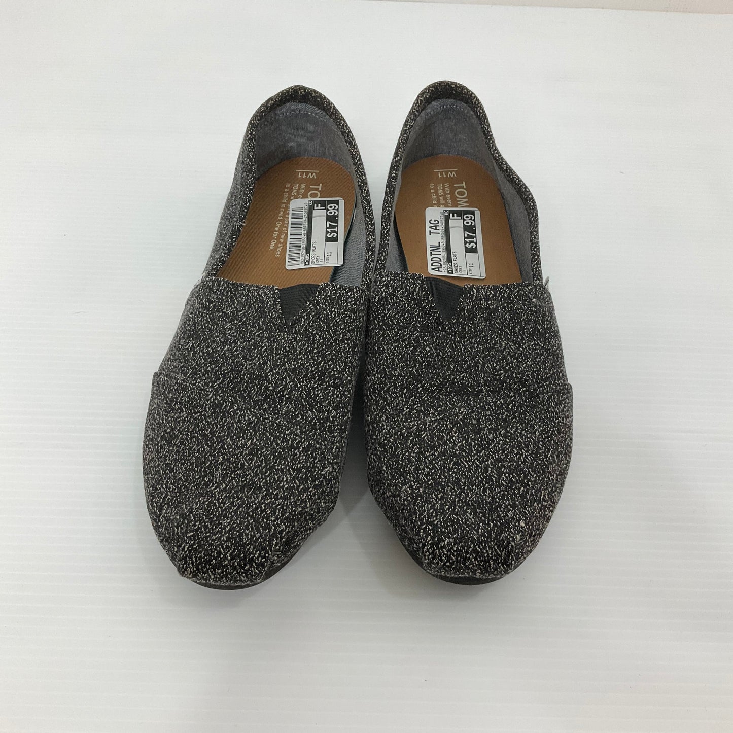 Grey Shoes Flats Toms, Size 11