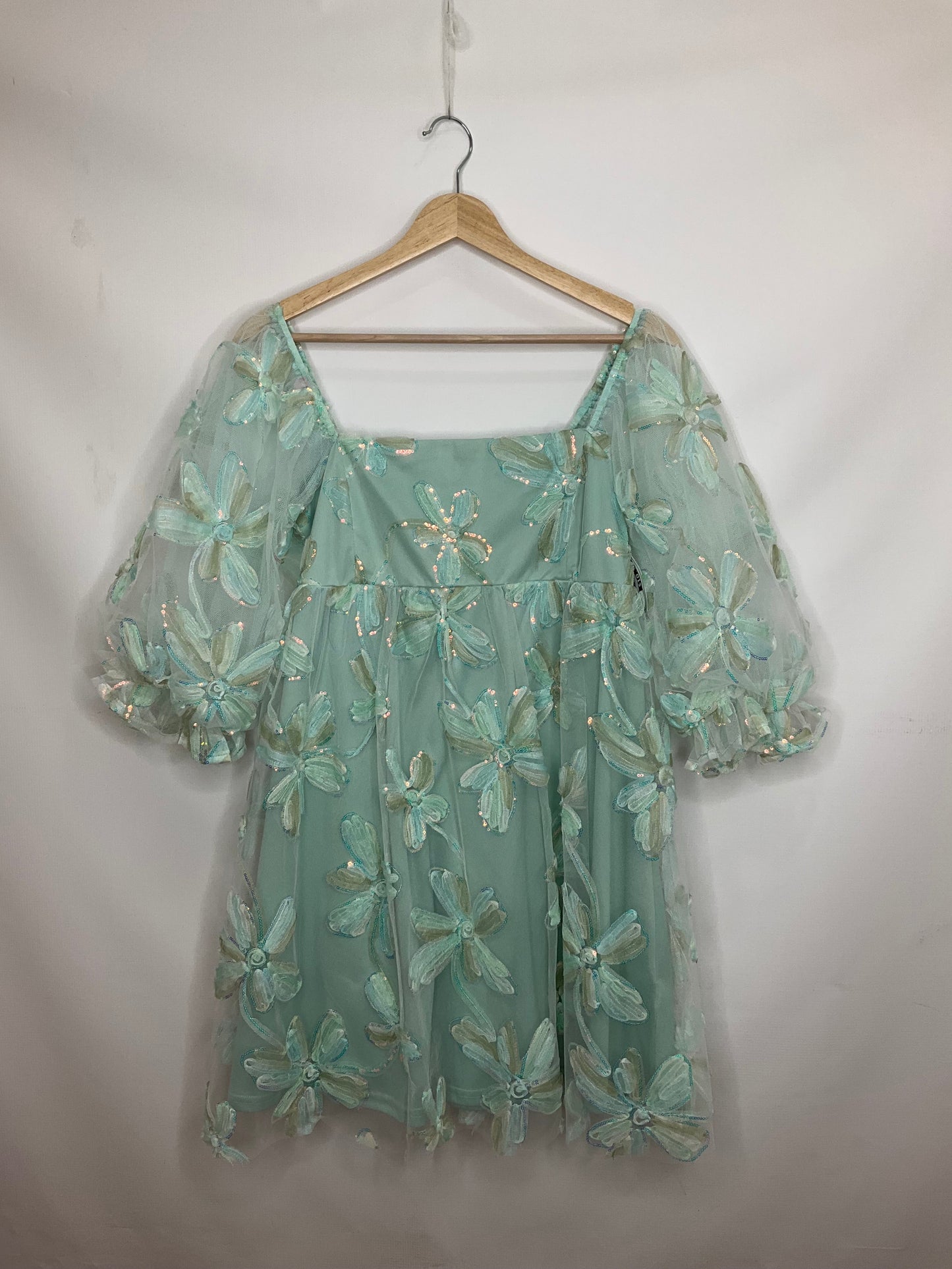 Teal Dress Casual Short Clothes Mentor, Size S
