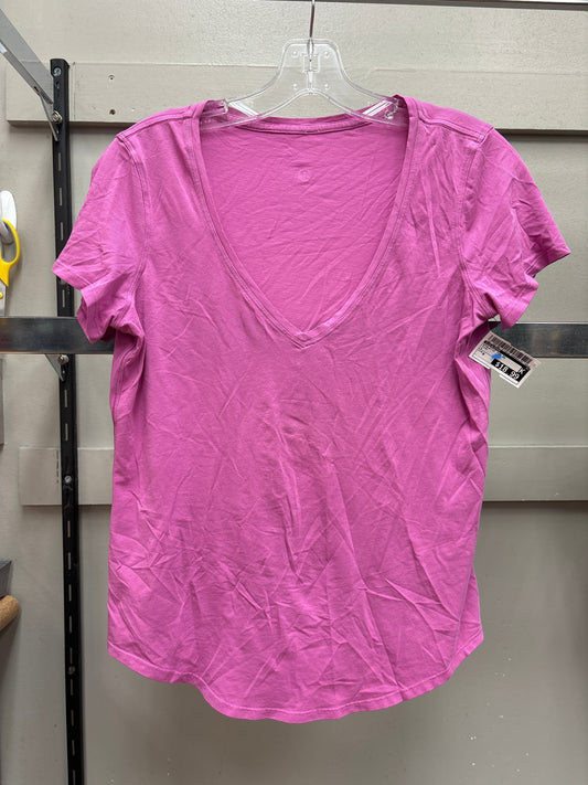 Athletic Top Short Sleeve By Lululemon In Pink, Size: 6