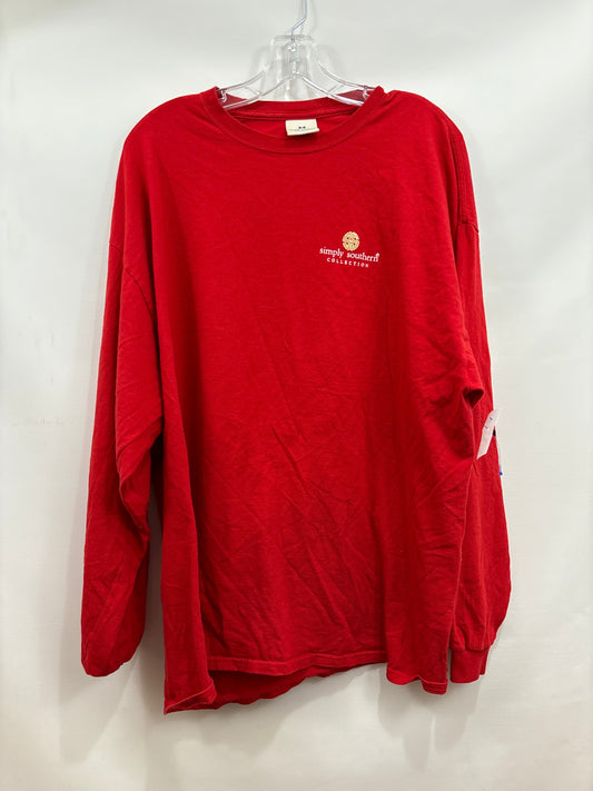 Top Long Sleeve Basic By Simply Southern In Red, Size: Xxl