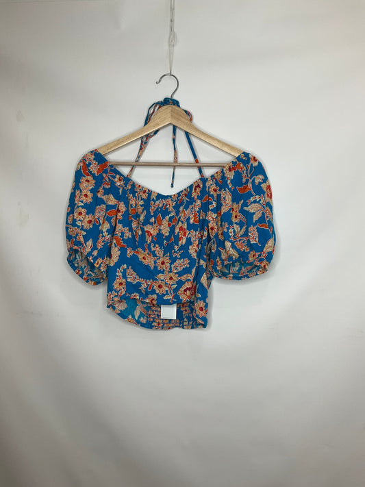 Blue & Orange Top Short Sleeve Jessica Simpson, Size M