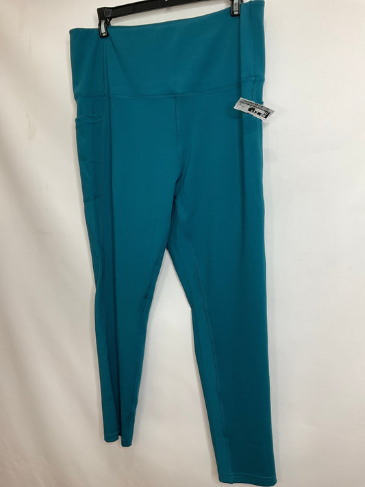 Teal Athletic Leggings Nicole By Nicole Miller, Size 1x