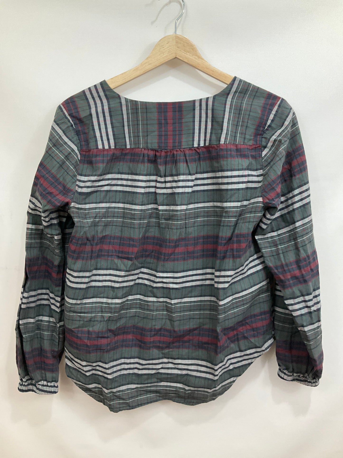 Top Long Sleeve By Madewell In Plaid Pattern, Size: S