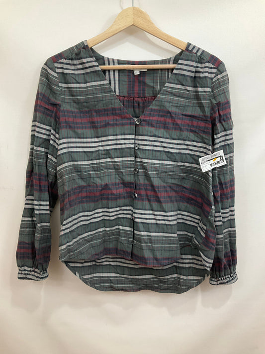 Top Long Sleeve By Madewell In Plaid Pattern, Size: S