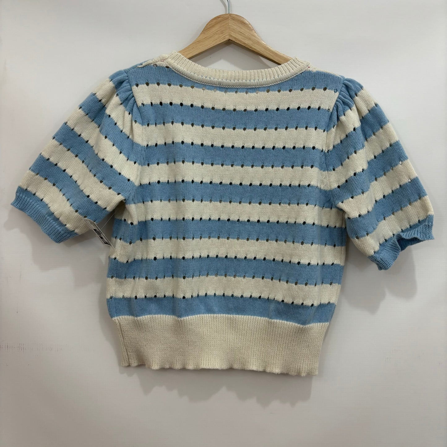 Striped Pattern Sweater Short Sleeve Clothes Mentor, Size S