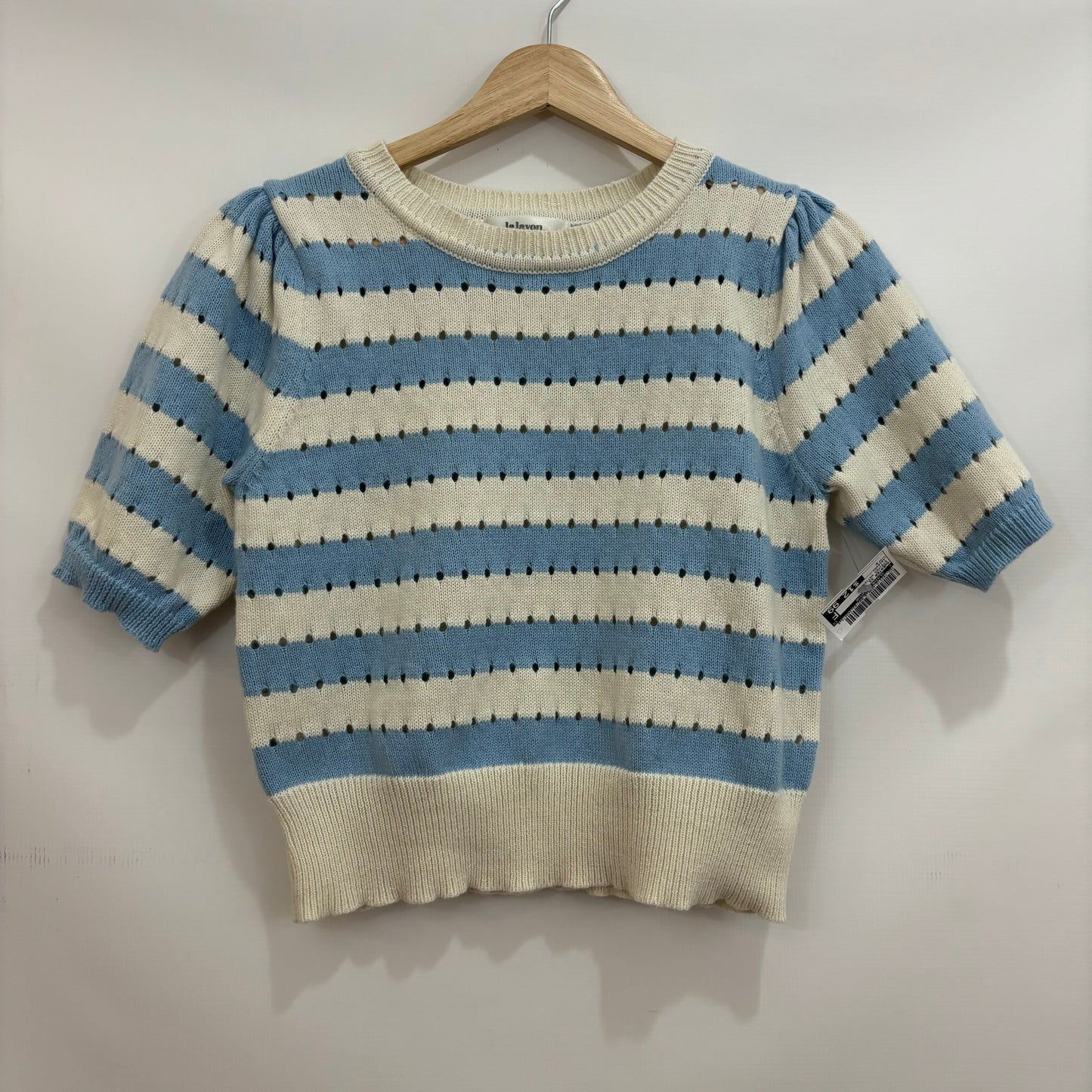 Striped Pattern Sweater Short Sleeve Clothes Mentor, Size S