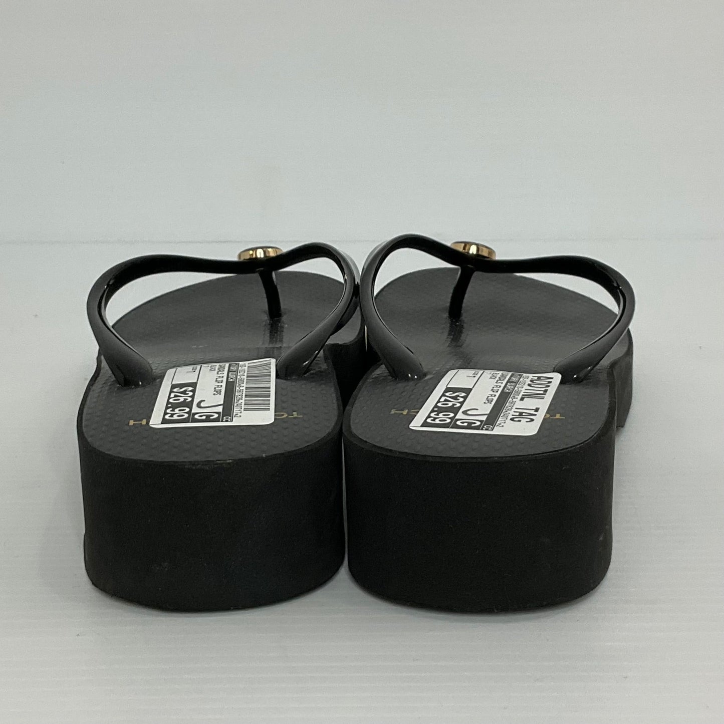 Black Sandals Flip Flops Tory Burch, Size 7