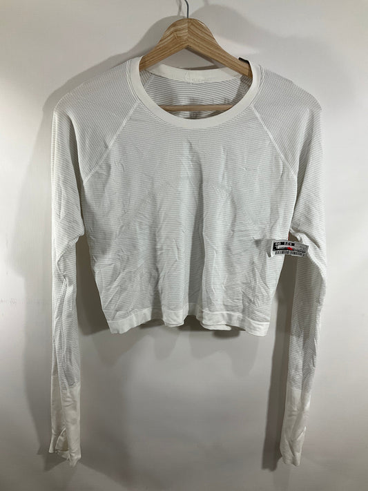 Athletic Top Long Sleeve Crewneck By Lululemon In White, Size: 12