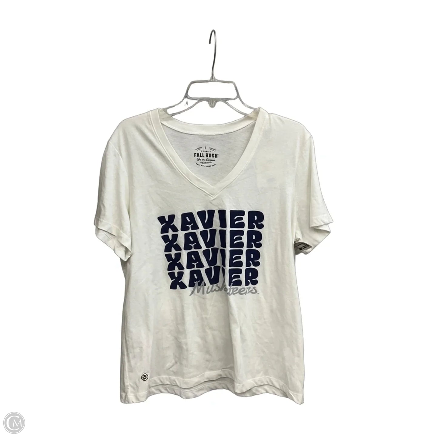Athletic Top Short Sleeve By Clothes Mentor In White, Size: L