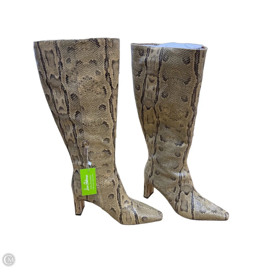 Boots Knee Heels By Sam Edelman In Snakeskin Print, Size: 9.5