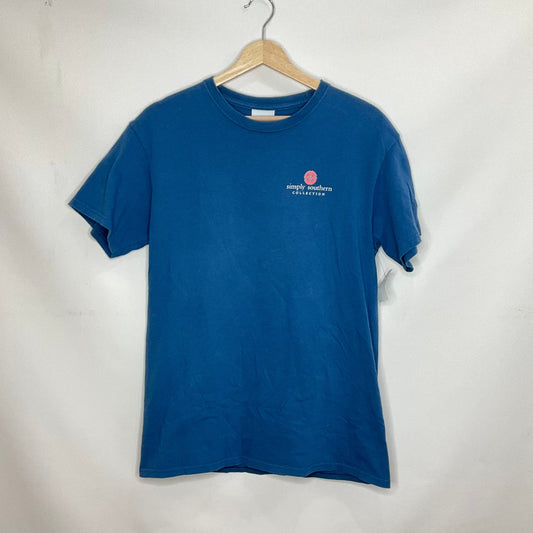 Blue Top Short Sleeve Simply Southern, Size M