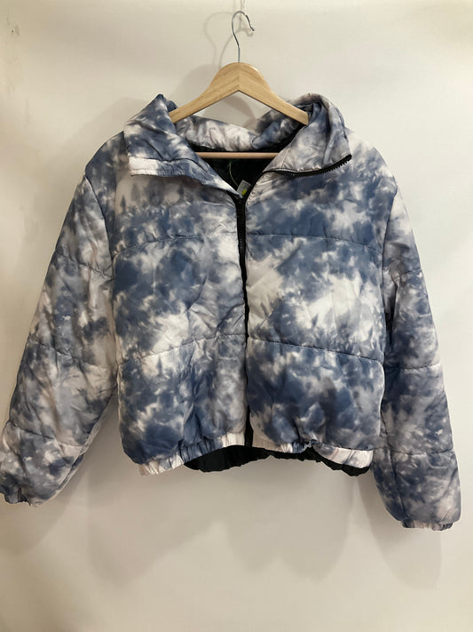 Coat Puffer & Quilted By Wild Fable In Tie Dye Print, Size: L