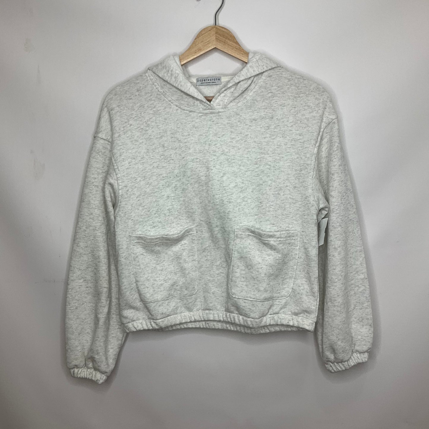 Grey Sweatshirt Hoodie Paper Crane, Size Xs