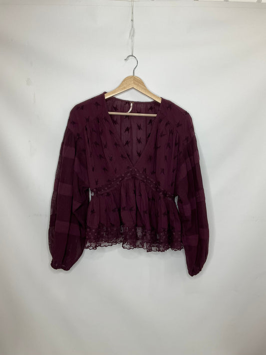 Purple Top Long Sleeve Free People, Size Xs