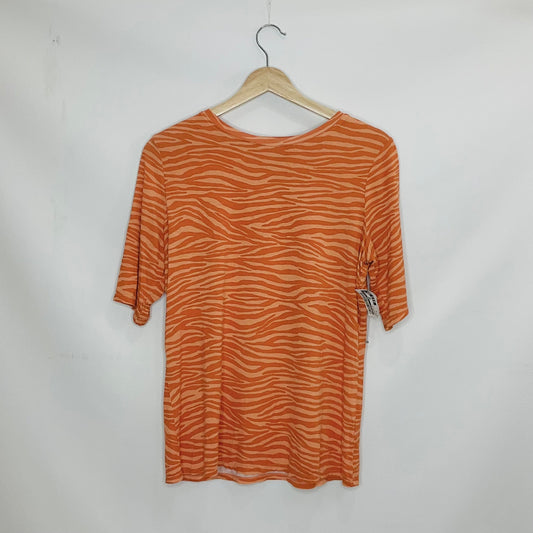 Top Short Sleeve By Nine West In Zebra Print, Size: S