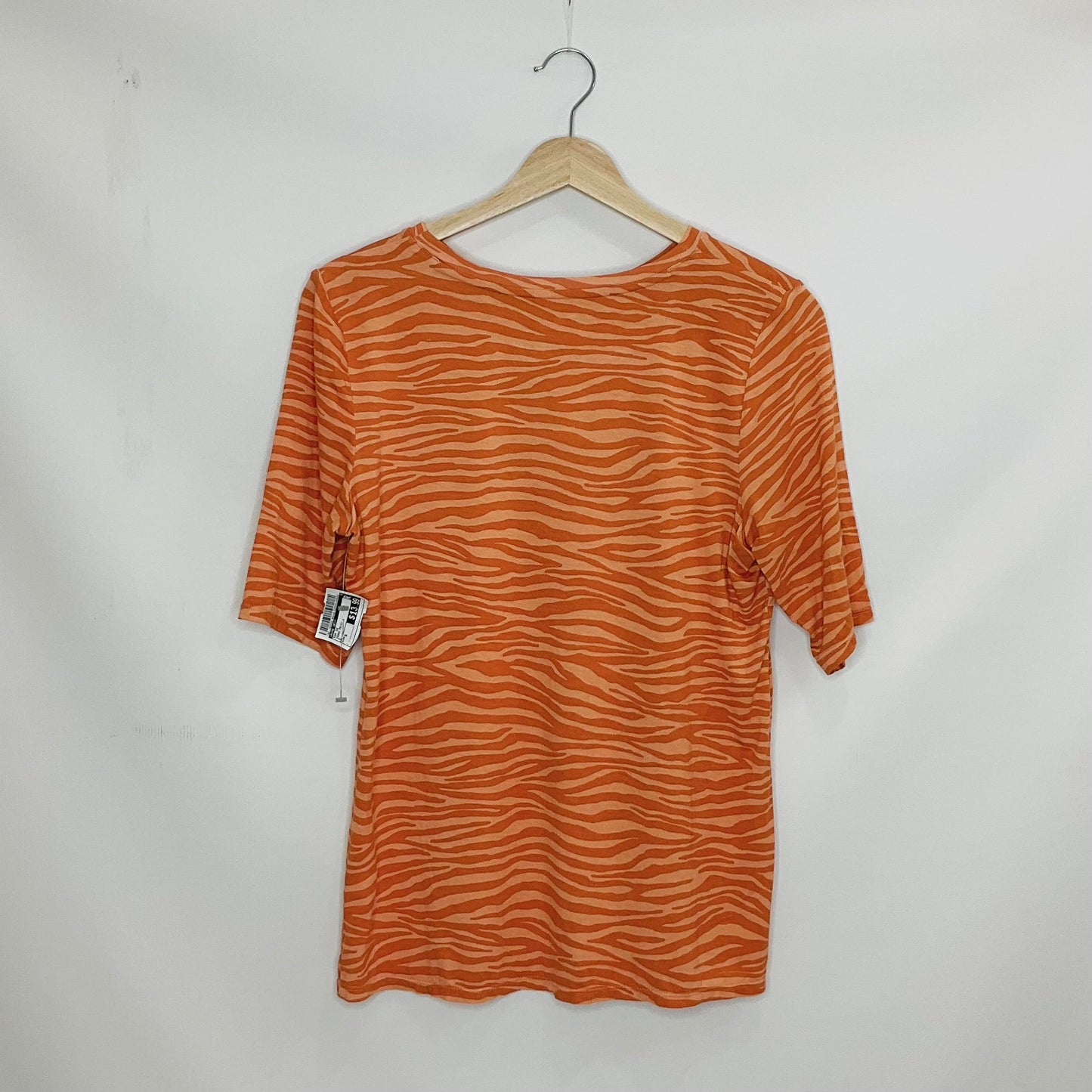 Top Short Sleeve By Nine West In Zebra Print, Size: S