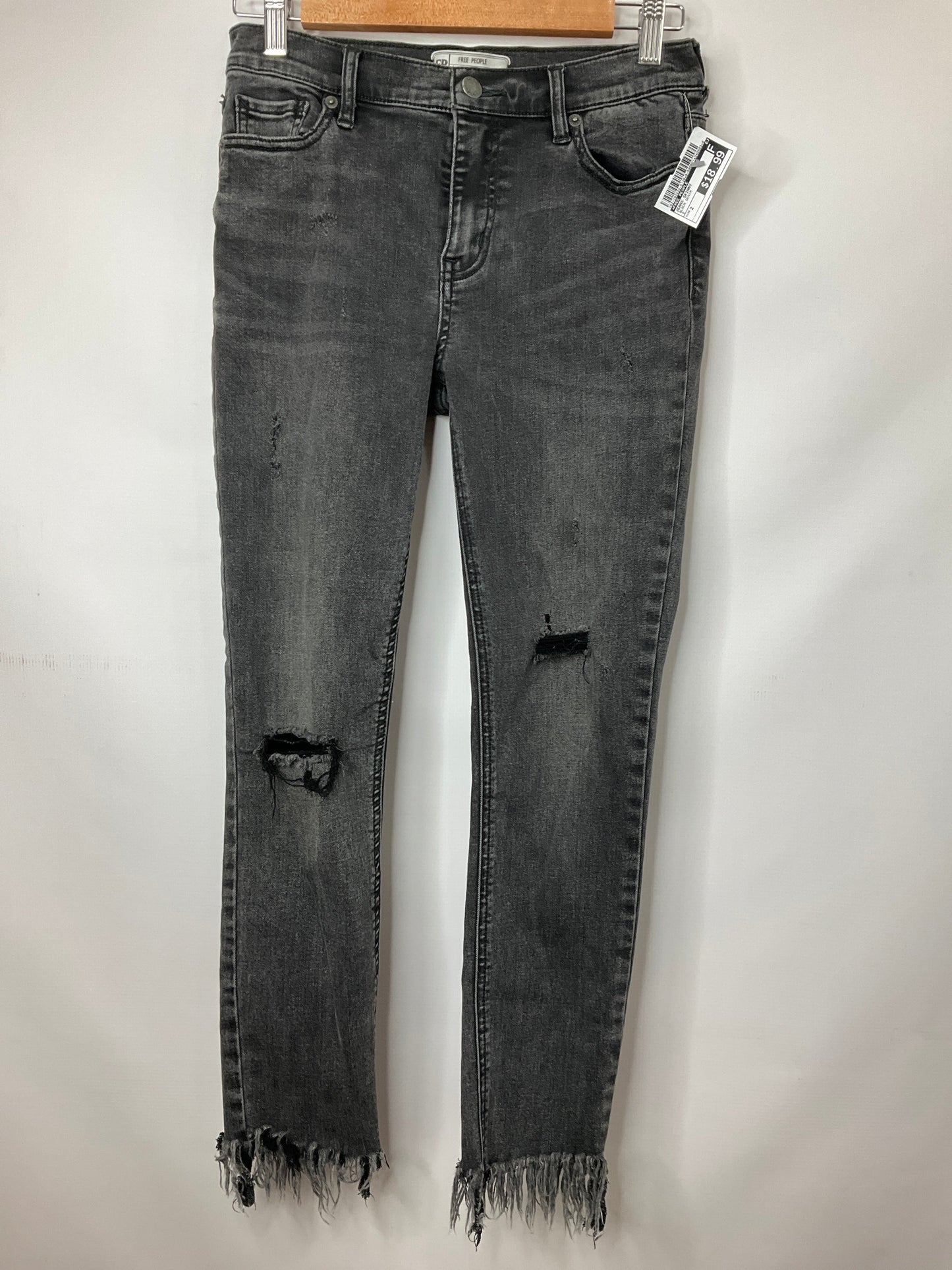 Black Denim Jeans Skinny Free People, Size 2