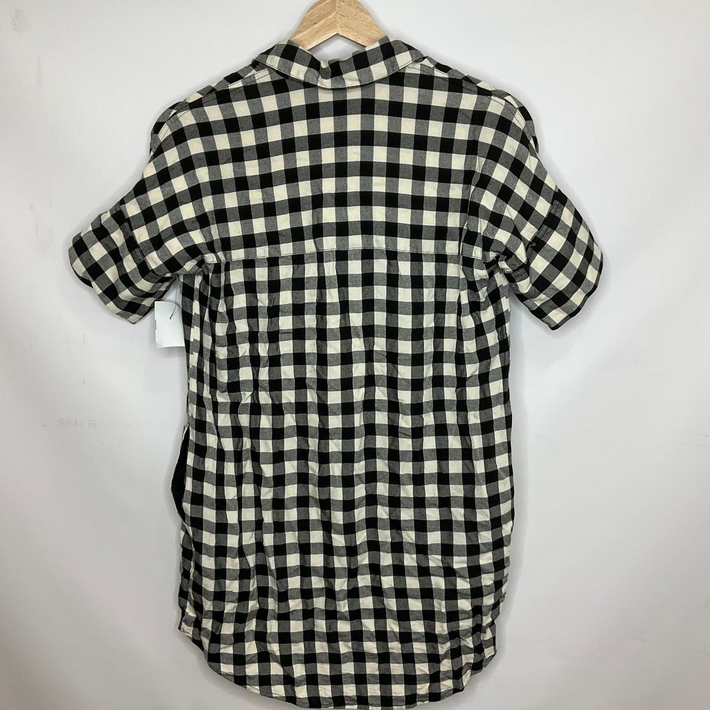 Plaid Pattern Top Short Sleeve Madewell, Size Xxs