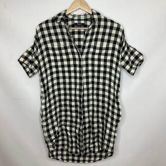 Plaid Pattern Top Short Sleeve Madewell, Size Xxs