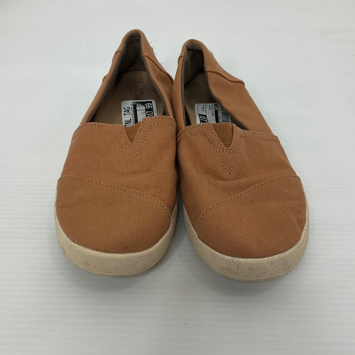 Orange Shoes Flats Toms, Size 6.5