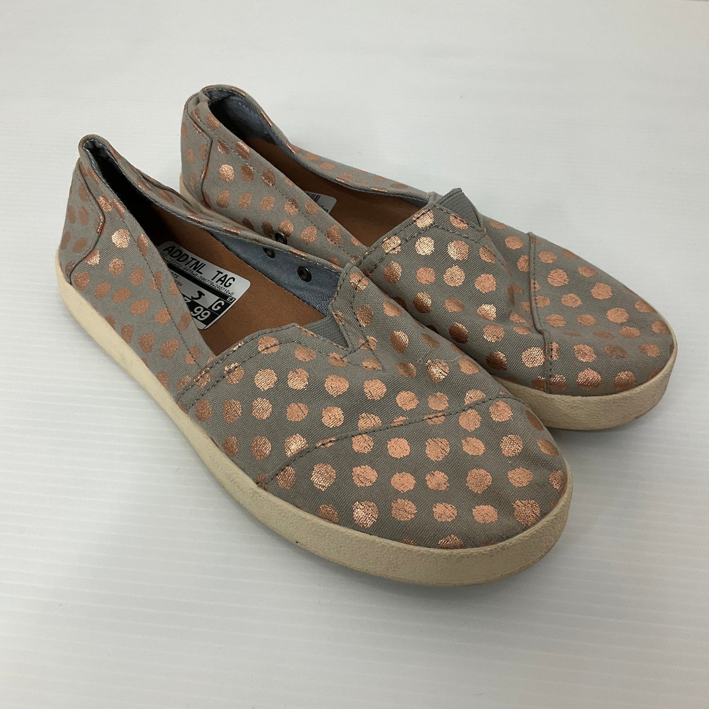 Polkadot Pattern Shoes Flats Toms, Size 8