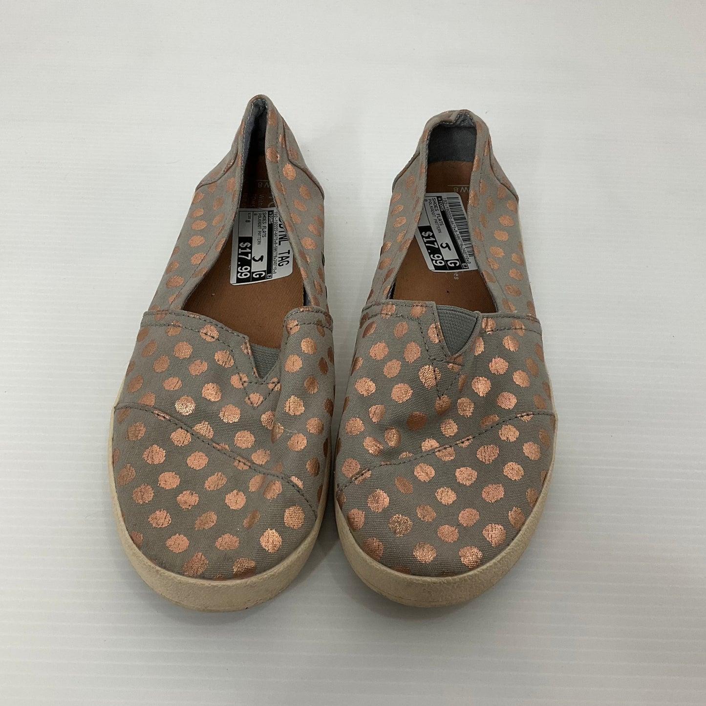 Polkadot Pattern Shoes Flats Toms, Size 8
