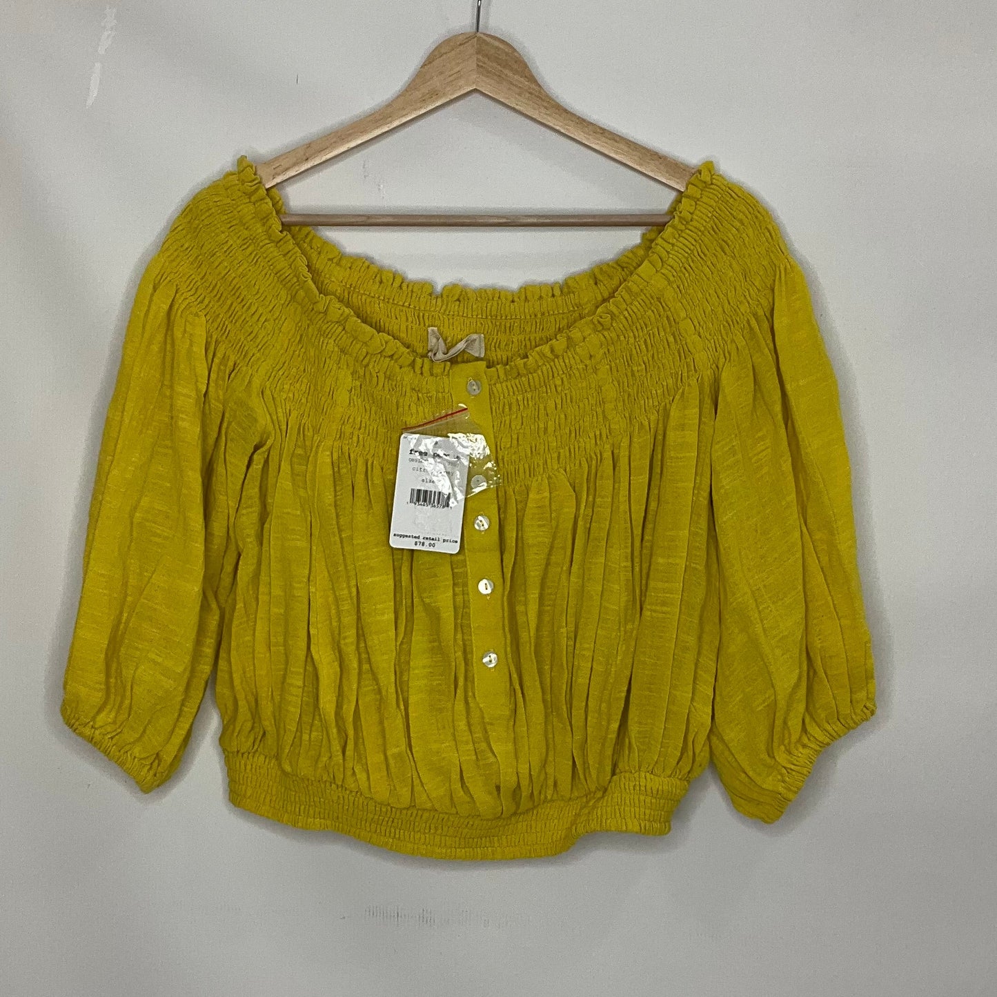 Yellow Top Short Sleeve We The Free, Size S