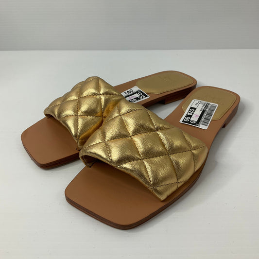 Gold Sandals Flats Marc Fisher, Size 8.5