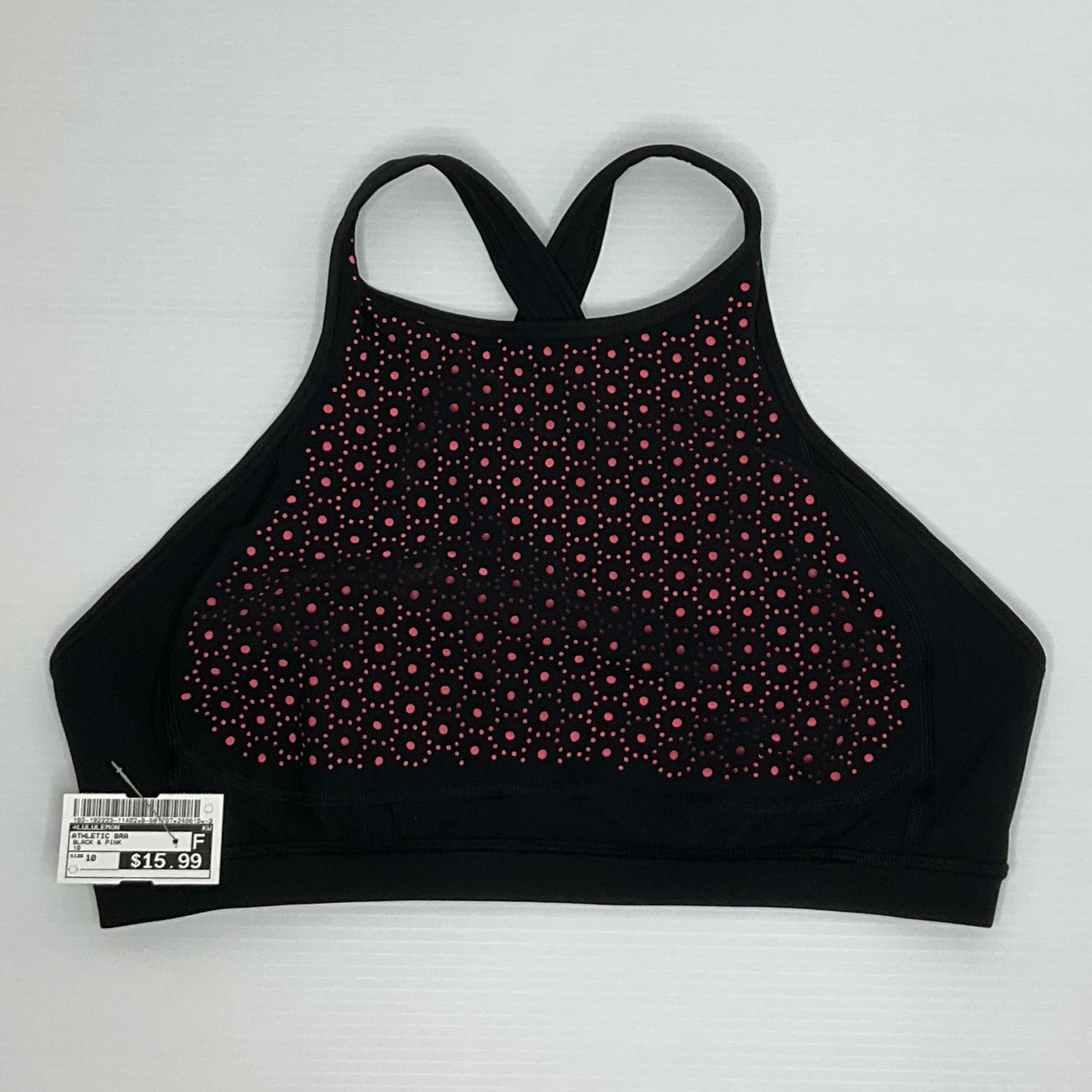 Black & Pink Athletic Bra Lululemon, Size 10