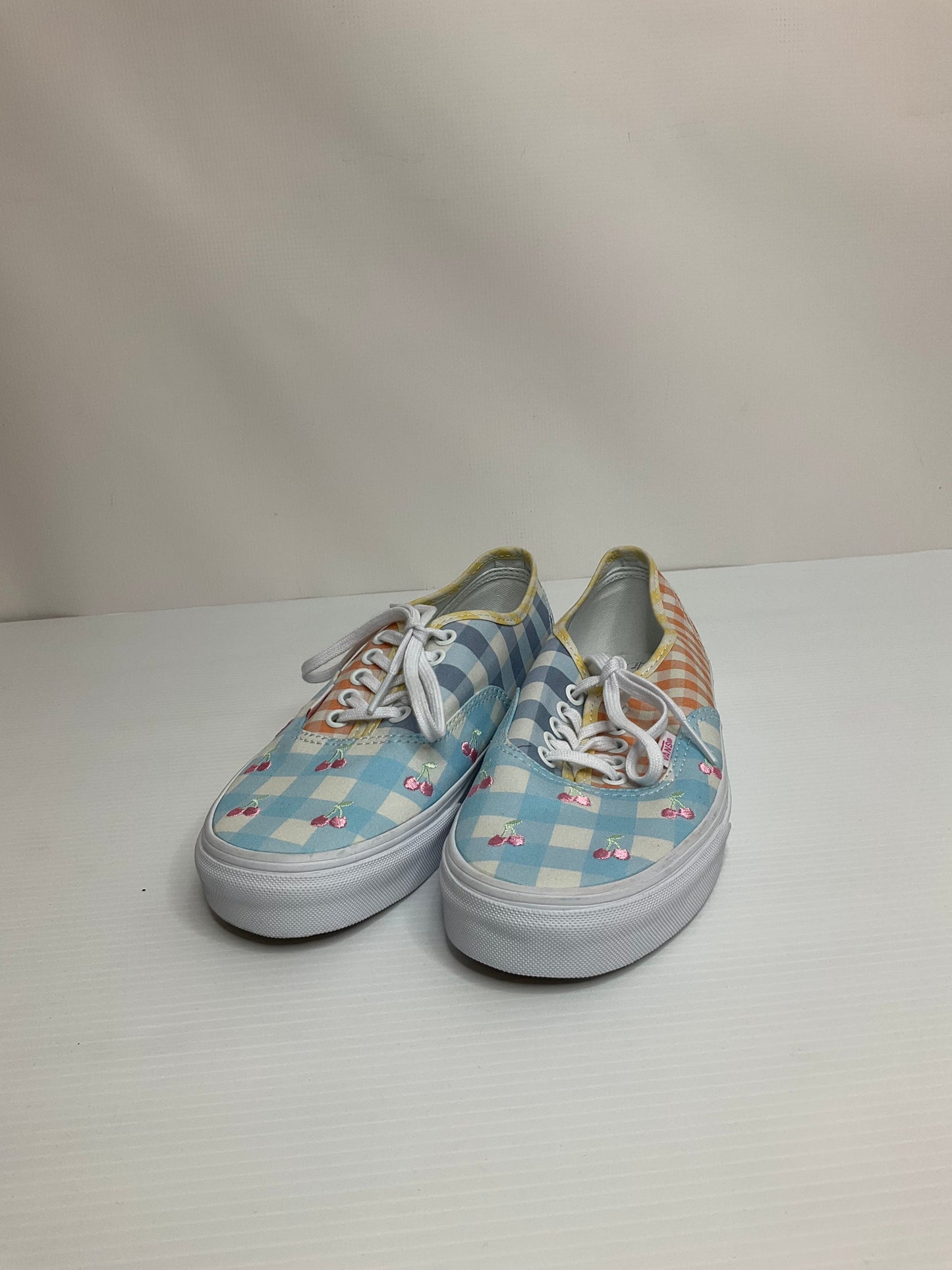 Plaid Pattern Shoes Sneakers Vans, Size 8