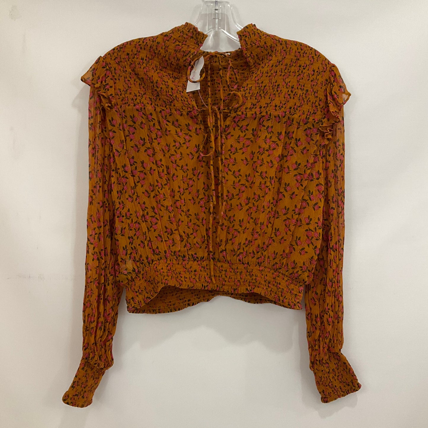 Floral Blouse Long Sleeve Free People, Size Xs