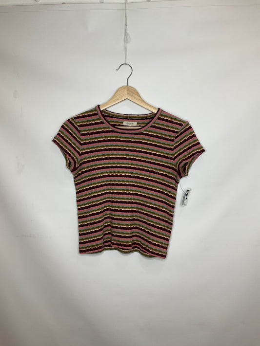 Striped Pattern Top Short Sleeve Basic Madewell, Size S