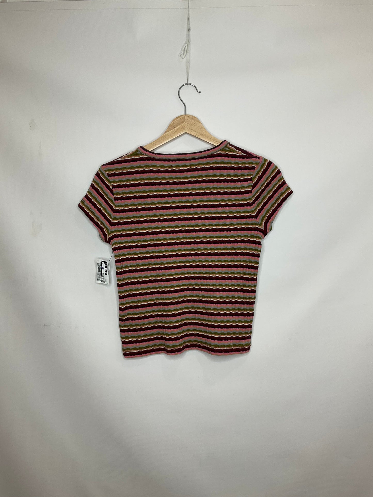 Striped Pattern Top Short Sleeve Basic Madewell, Size S