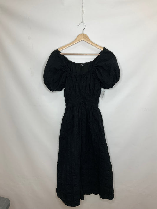 Black Dress Casual Midi Madewell, Size Xs