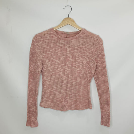 Top Long Sleeve Basic By Free People In Pink, Size: S