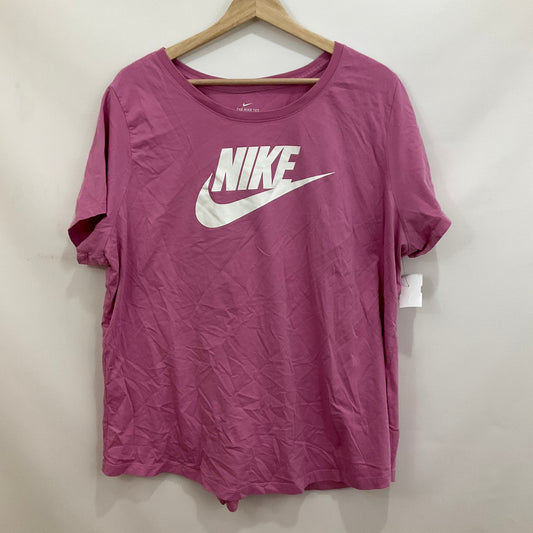 Pink Athletic Top Short Sleeve Nike Apparel, Size 2x