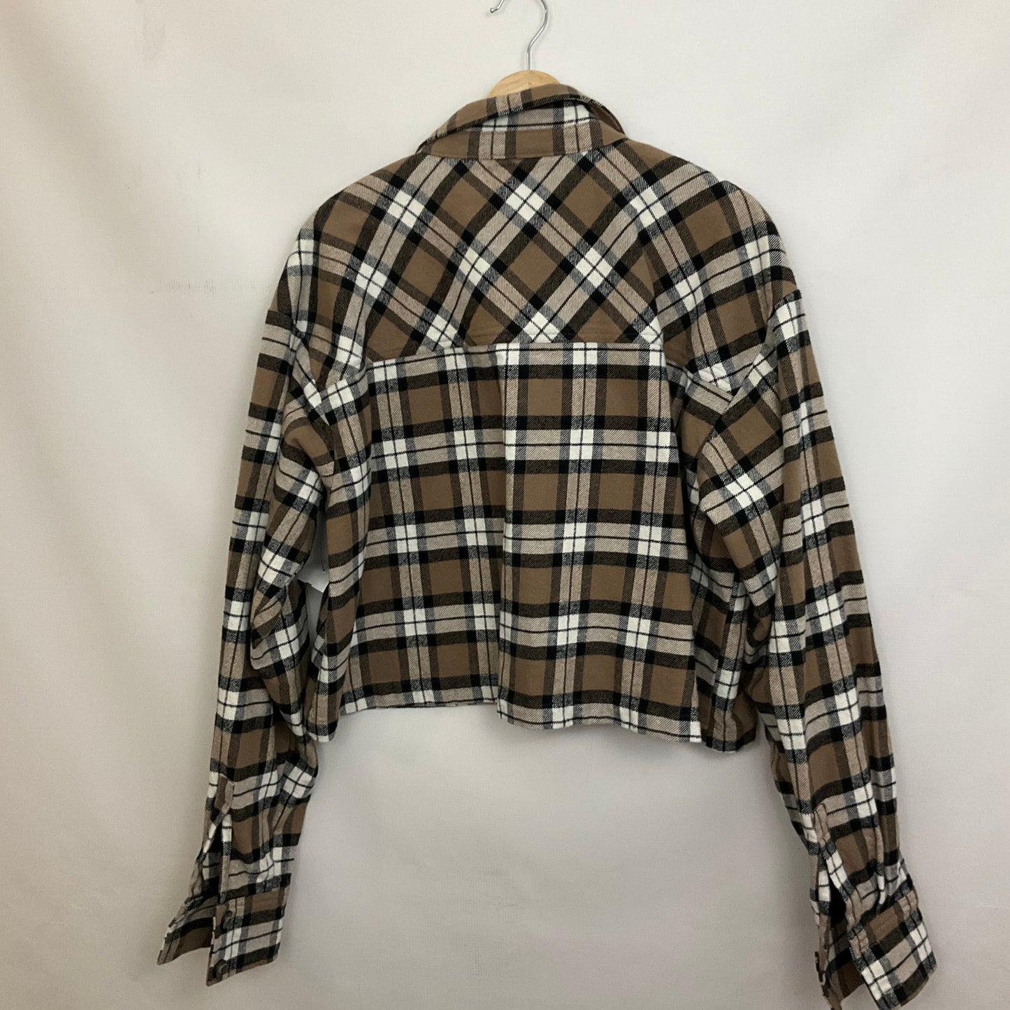 Jacket Shirt By Good American In Plaid Pattern, Size: 4