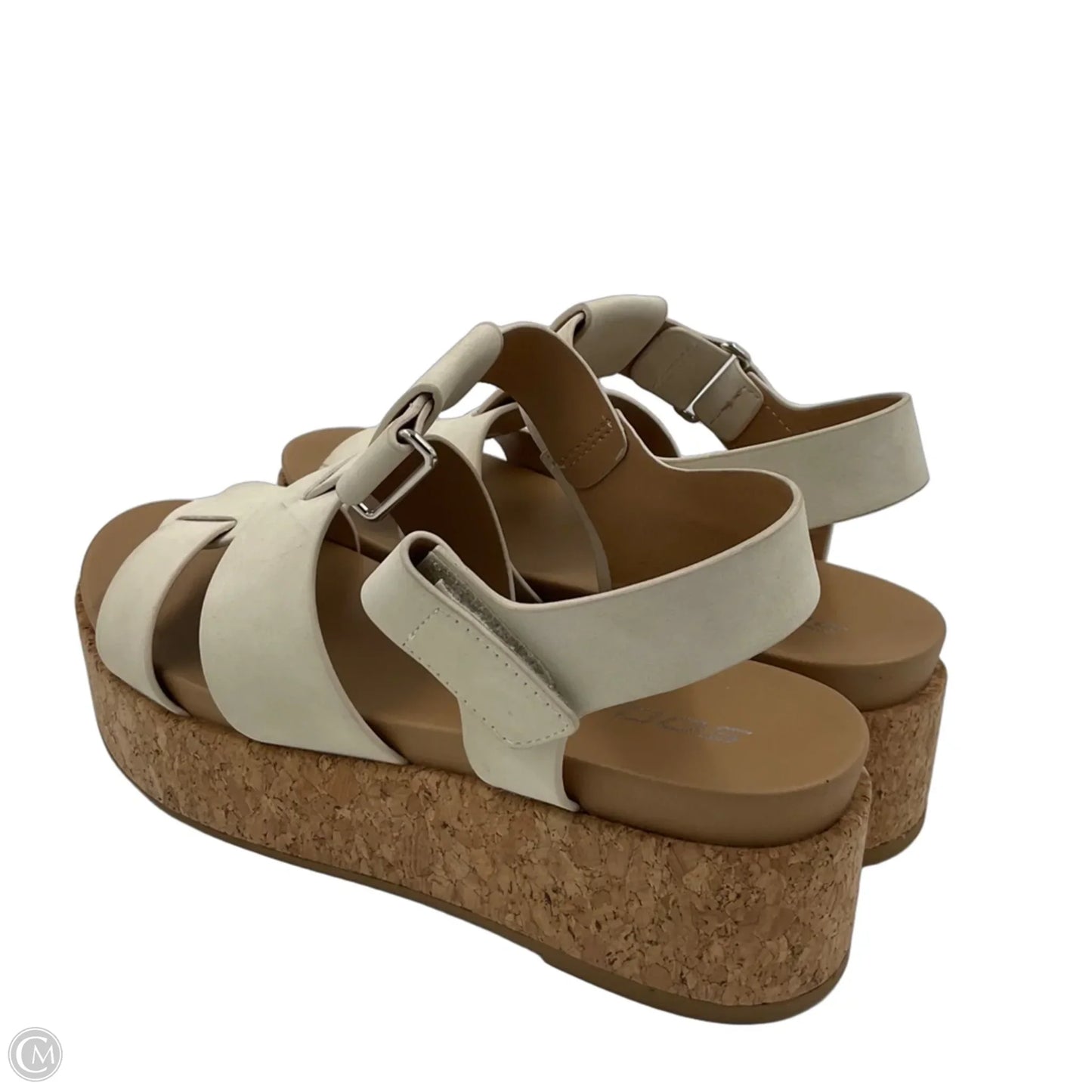 Sandals Heels Block By Soda In Brown & Cream, Size: 8