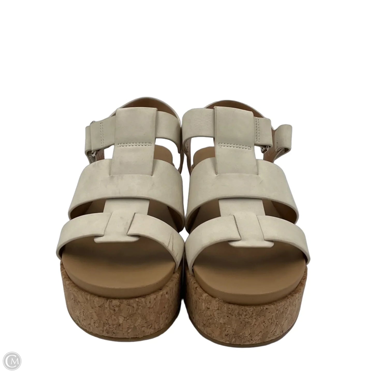 Sandals Heels Block By Soda In Brown & Cream, Size: 8