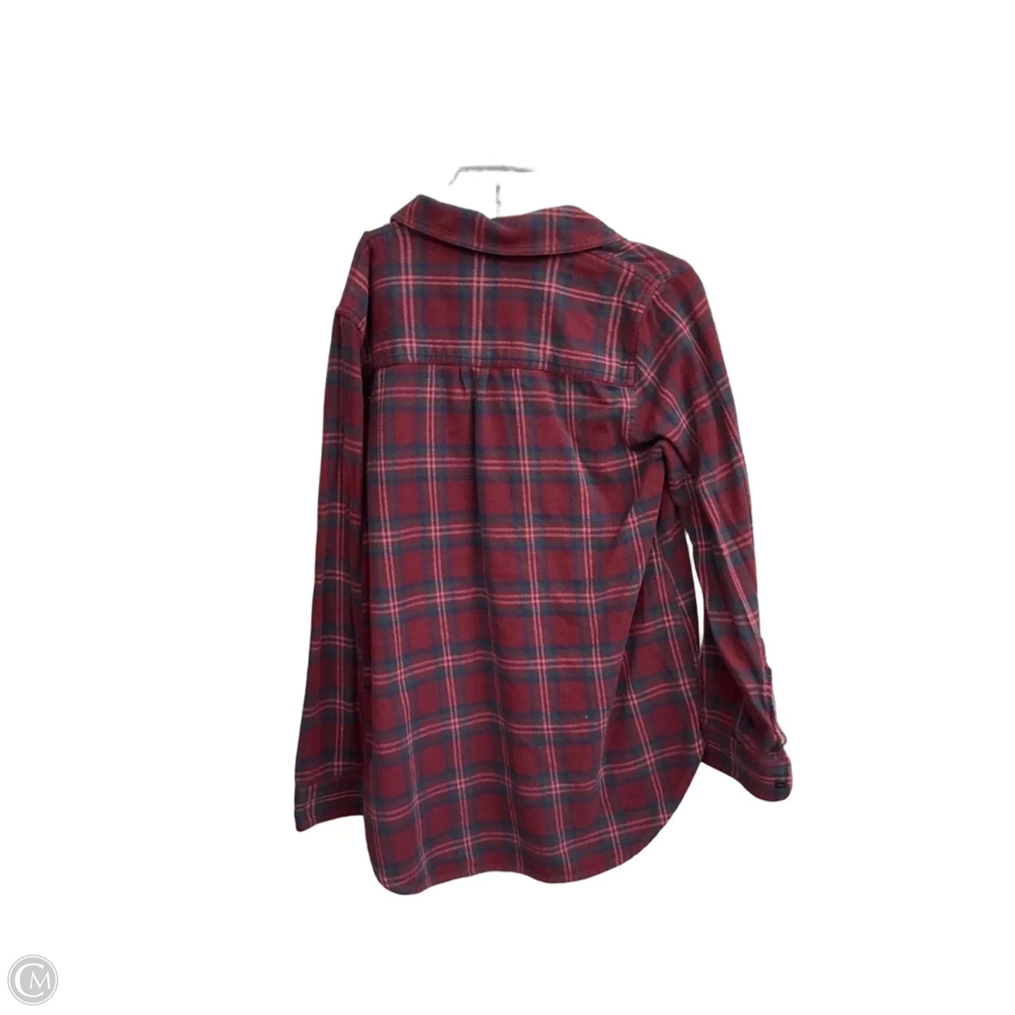 Top Long Sleeve By Madewell In Plaid Pattern, Size: M